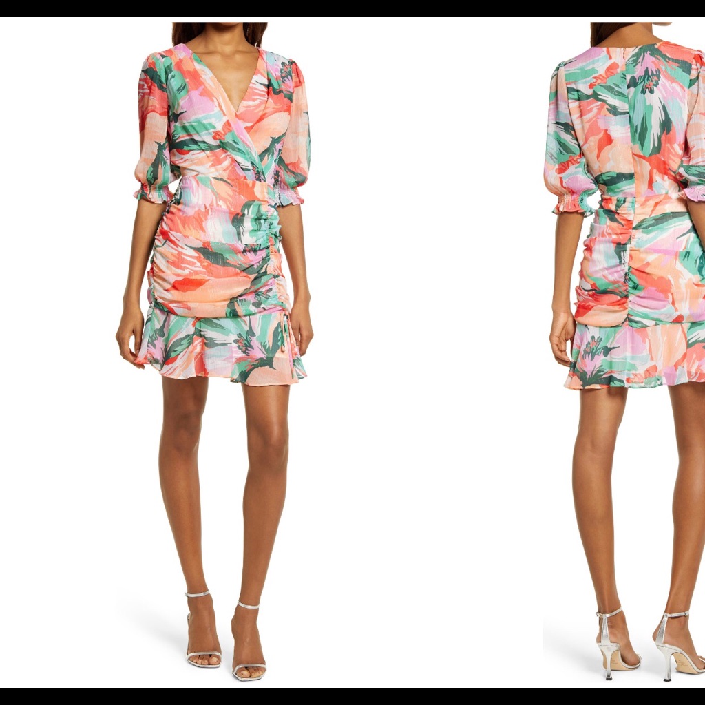 Adelyn Rae Metalic Floral Dress